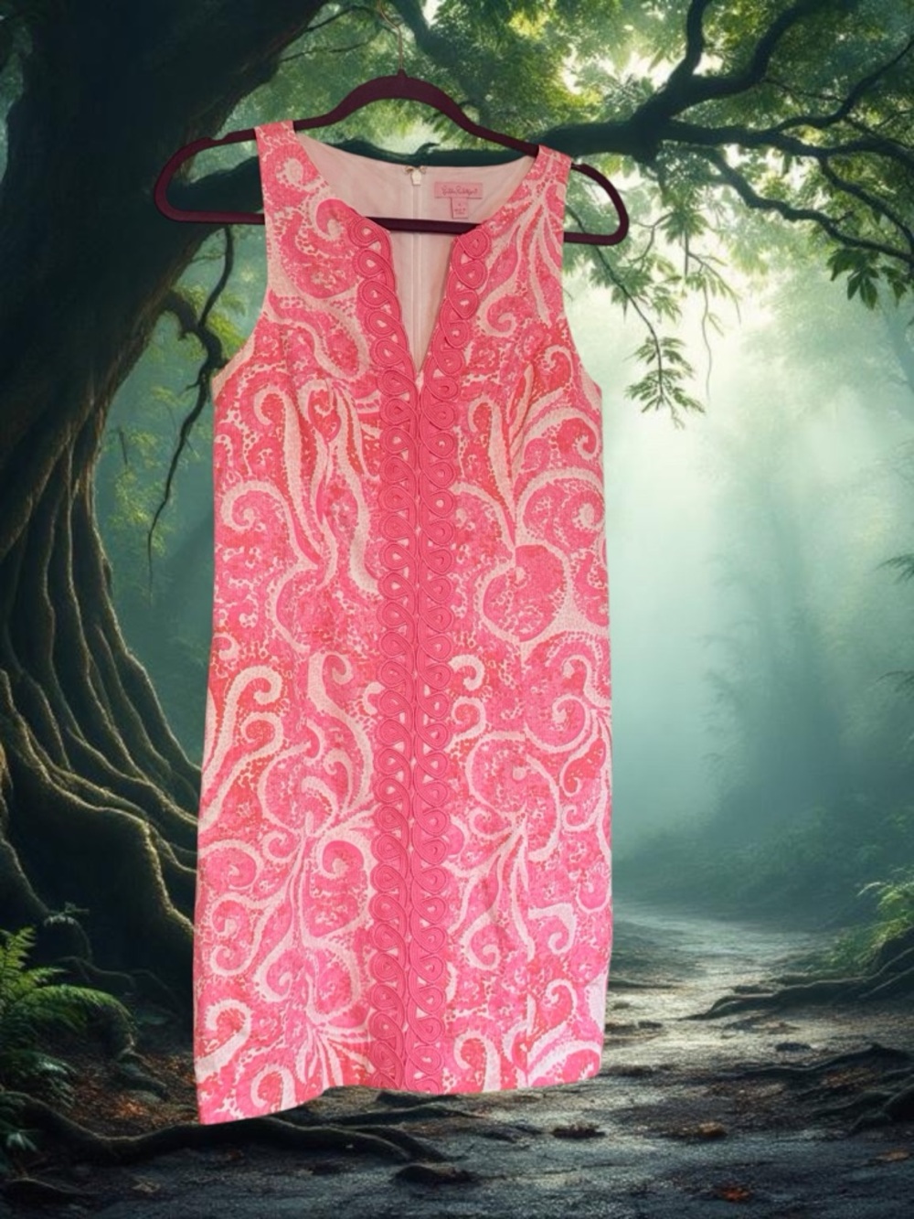 Sleeveless Pink Paisley Shift dress by Lilly Pulitzer sz 4